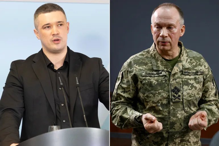 كومبو يجمع بين Mykhailo Fedorov. وزير الدفاع الأوكراني السابق ميخايلو فيدوروف Oleksandr Syrskyi أولكسندر سيرسكي القائد السابق للجيش الأوكراني