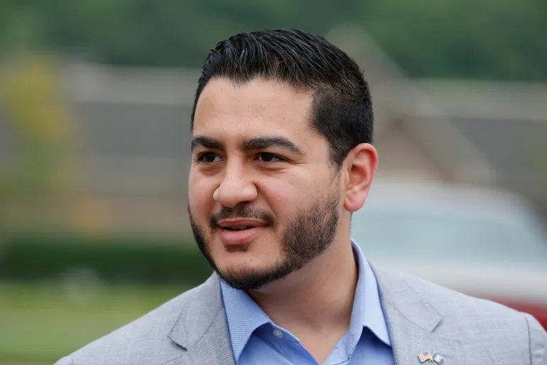 Democratic Governor candidate Abdul El-Sayed arrives to vote at Lakeside Assembly of God for the Michigan Primary Election in Shelby, Michigan, U.S., August 7, 2018. REUTERS/Jeff Kowalsky