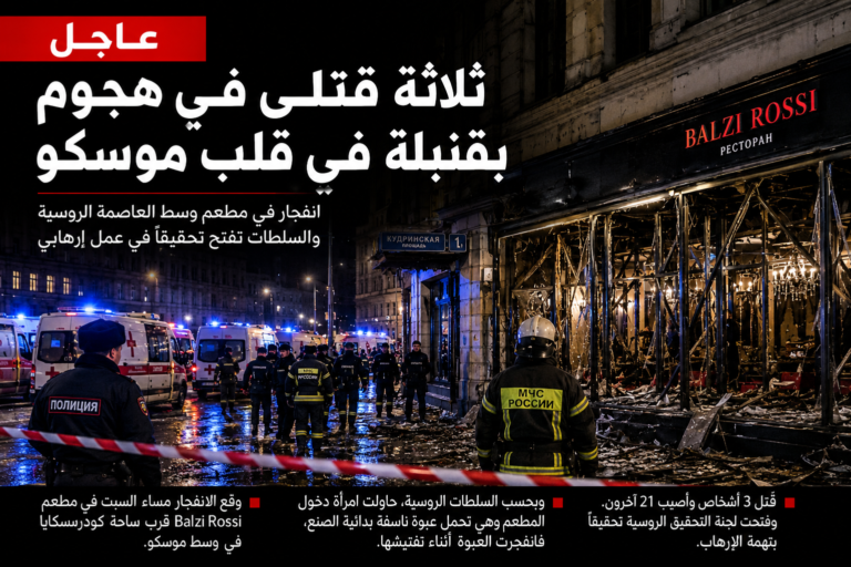 ثلاثة قتلى في هجوم بقنبلة في قلب موسكو : إسحاق هموش